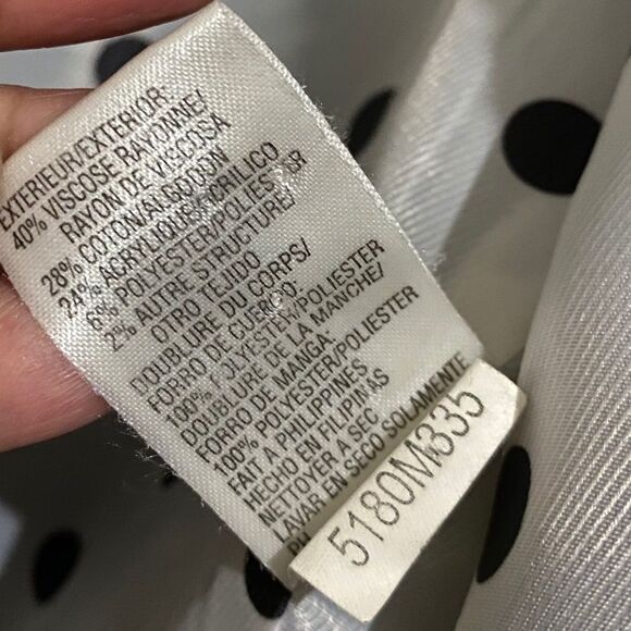 TAHARI ASL WOMENs BLACK & WHITE DOUBLE BREASTED FRAYED-TRIM TWEED BLAZER Sz-10 - Picture 4 of 6